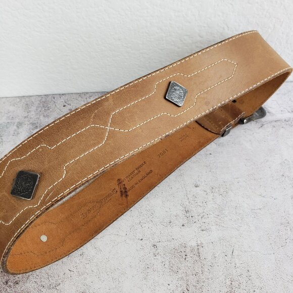 Vintage Banana Republic England Made Leather Belt Wide Western Equestrian Brown - Picture 4 of 13